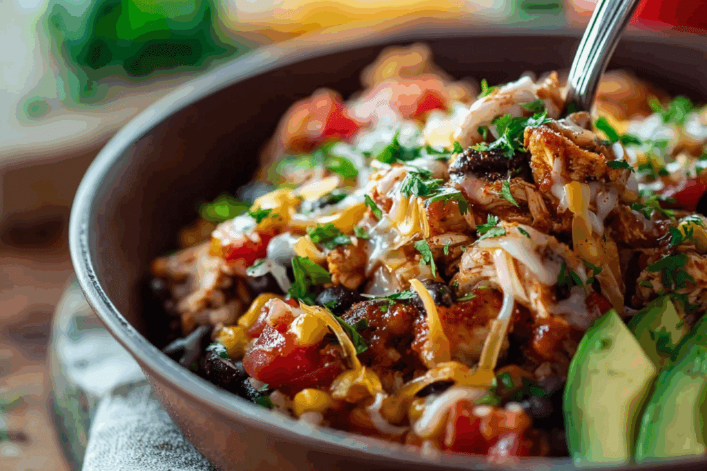 One-Pot Chicken Burrito Bowls