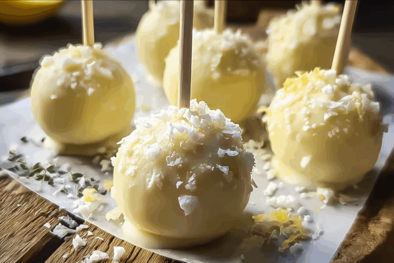 Limoncello Mascarpone Cake Pops