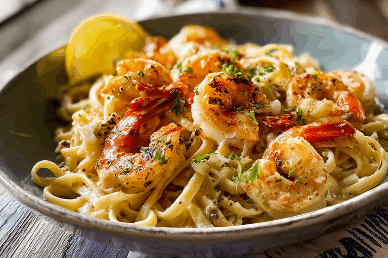 Creamy Garlic Seafood Pasta