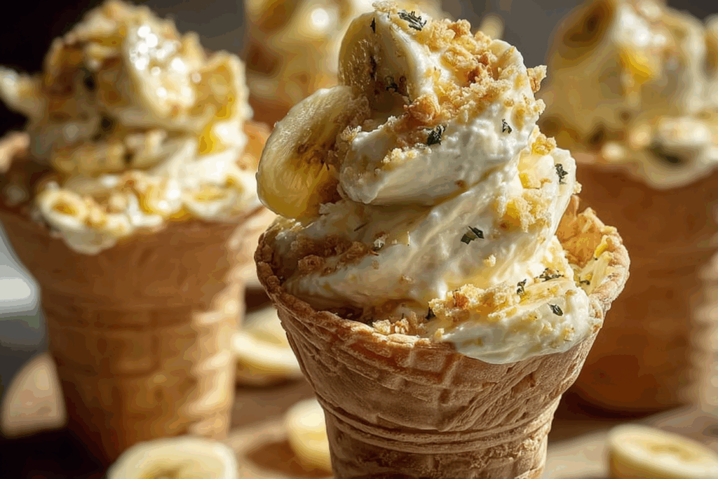 Banana Pudding Cheesecake Cones
