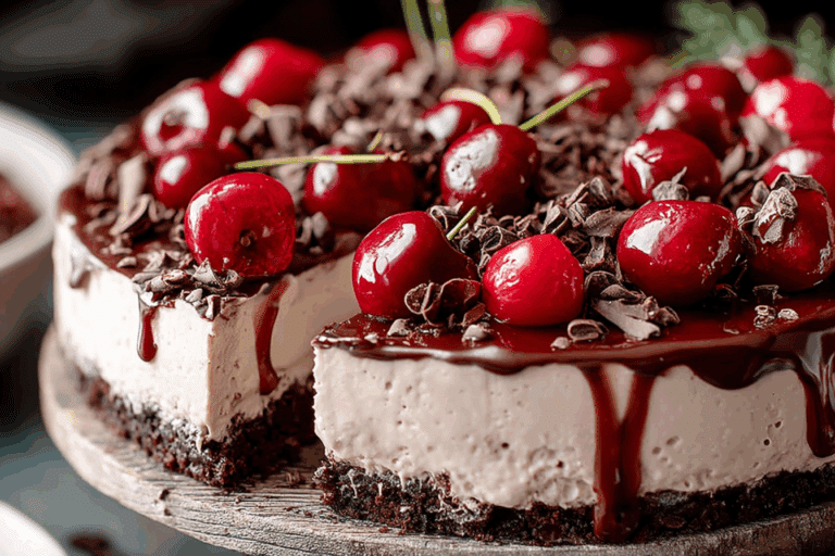 No Bake Black Forest Cheesecake