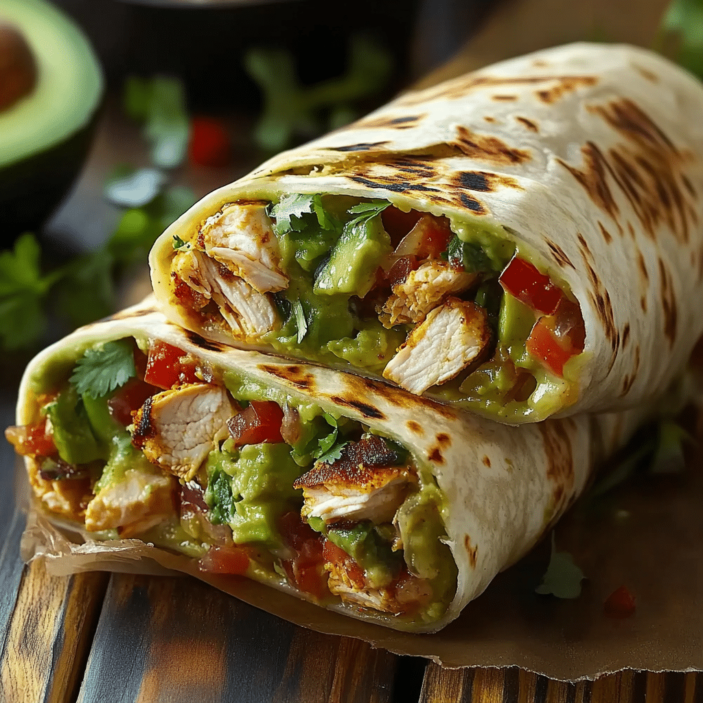Chicken Avocado Ranch Burritos