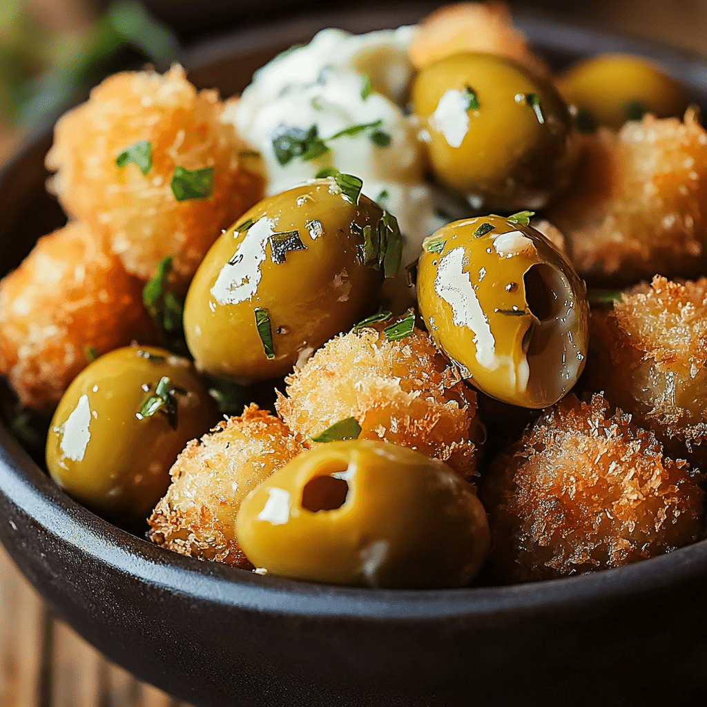 Fried Olives with Garlic Aioli