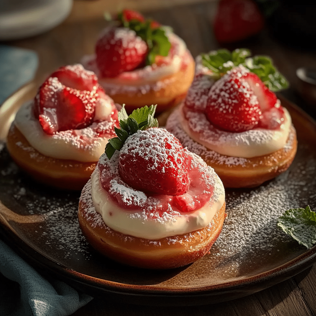 Strawberry Cheesecake Stuffed Donuts