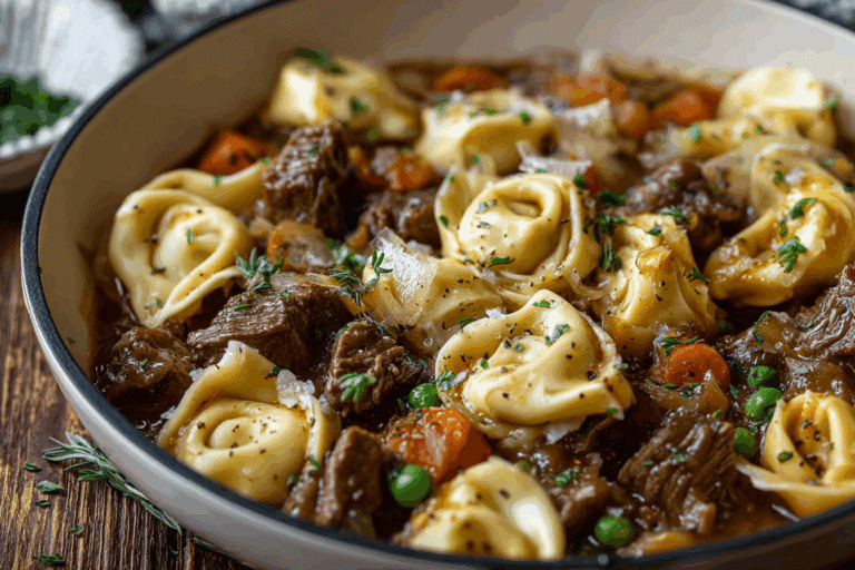 French Onion Beef and Tortellini Recipe