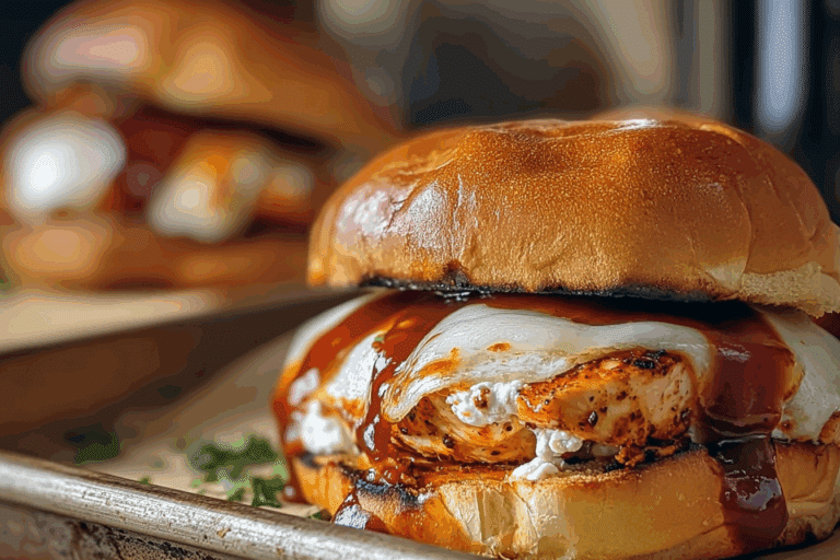 Grilled Mozzarella BBQ Chicken Sandwiches