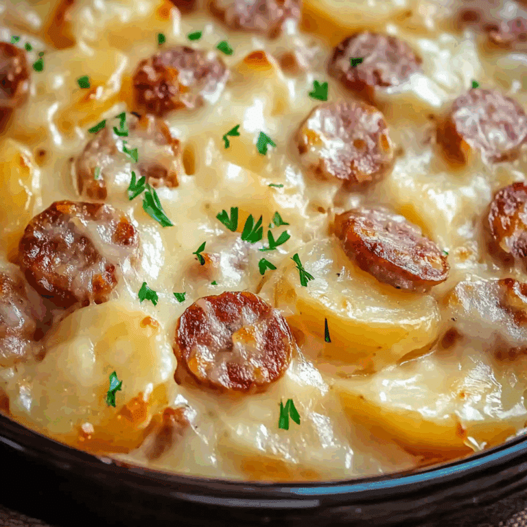 Smoked Sausage Crock Pot Scalloped Potatoes