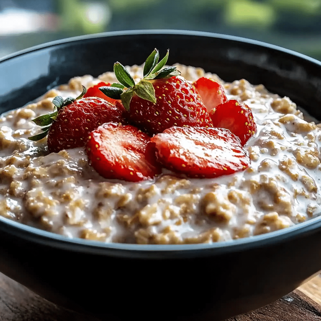 Crock Pot Strawberry and Cream Oatmeal