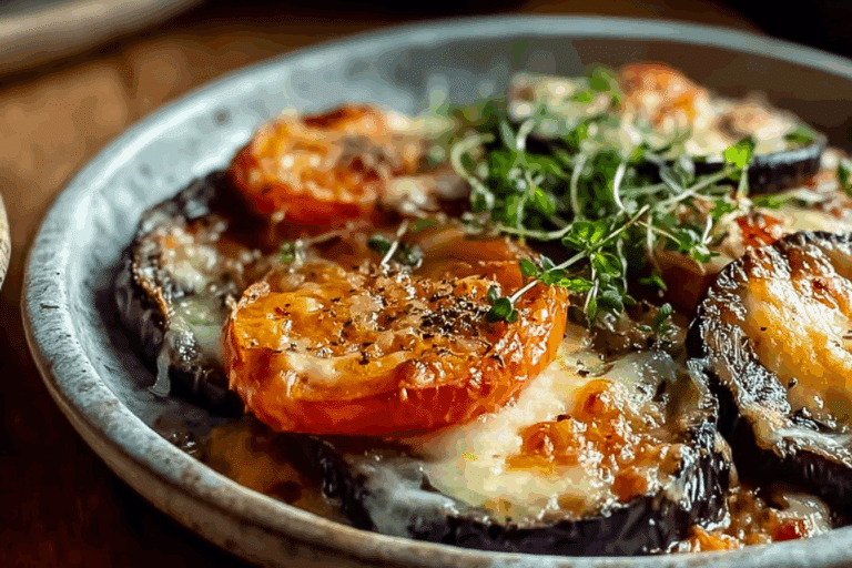 Golden Garlic-Roasted Eggplant Steaks