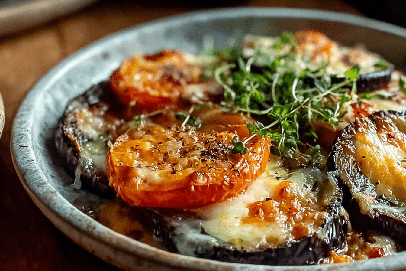 Golden Garlic-Roasted Eggplant Steaks