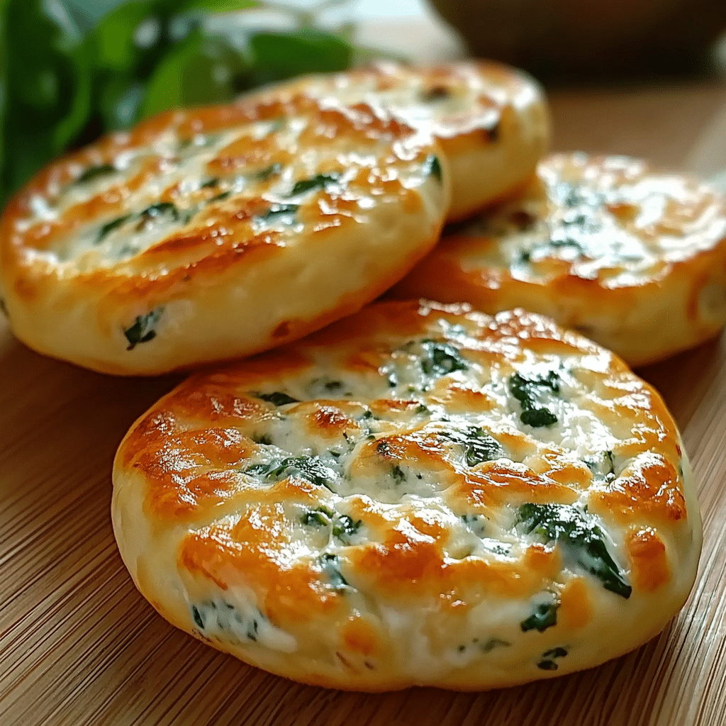 Easy Spinach Cottage Cheese Flagels (Flat Bagels)