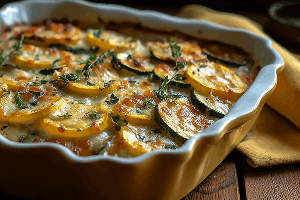 Zucchini and Yellow Squash Au Gratin