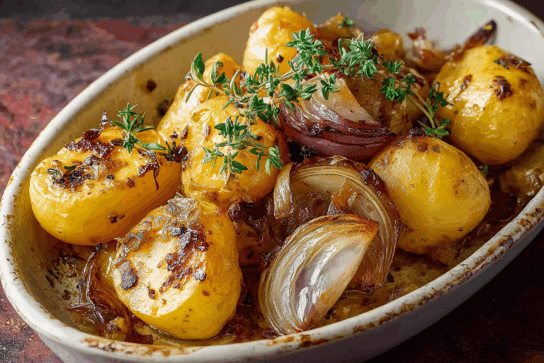 Oven Roasted Yukon Gold Potatoes with Onions