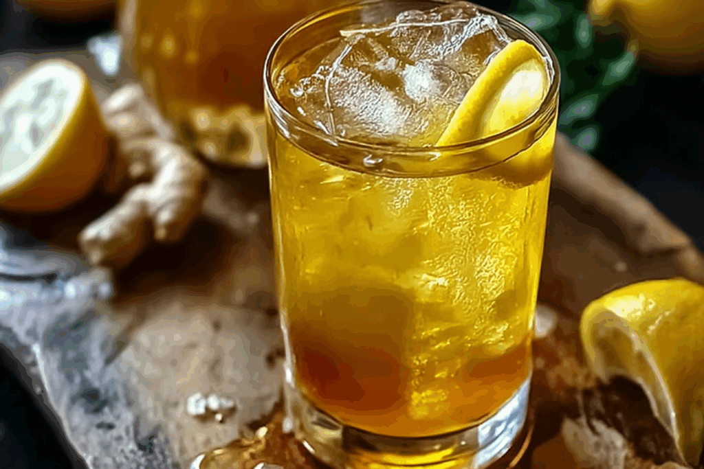 Lemon Ginger Iced Green Tea with Honey