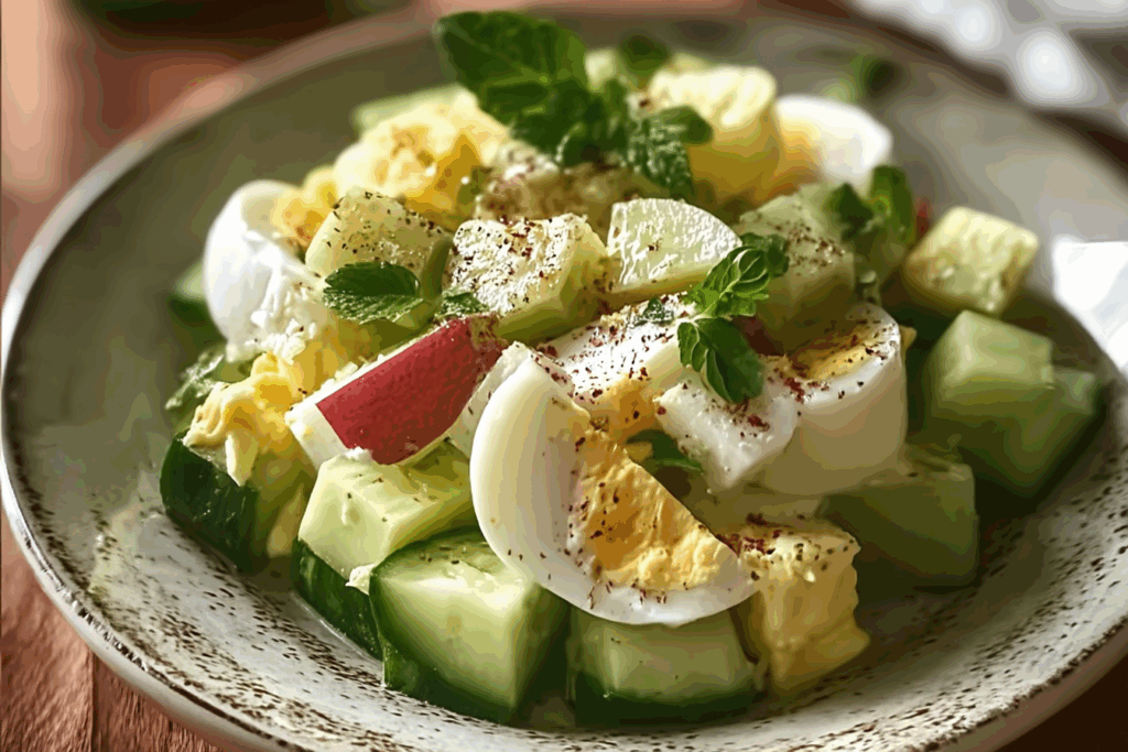 Cucumber Apple with Egg Salad