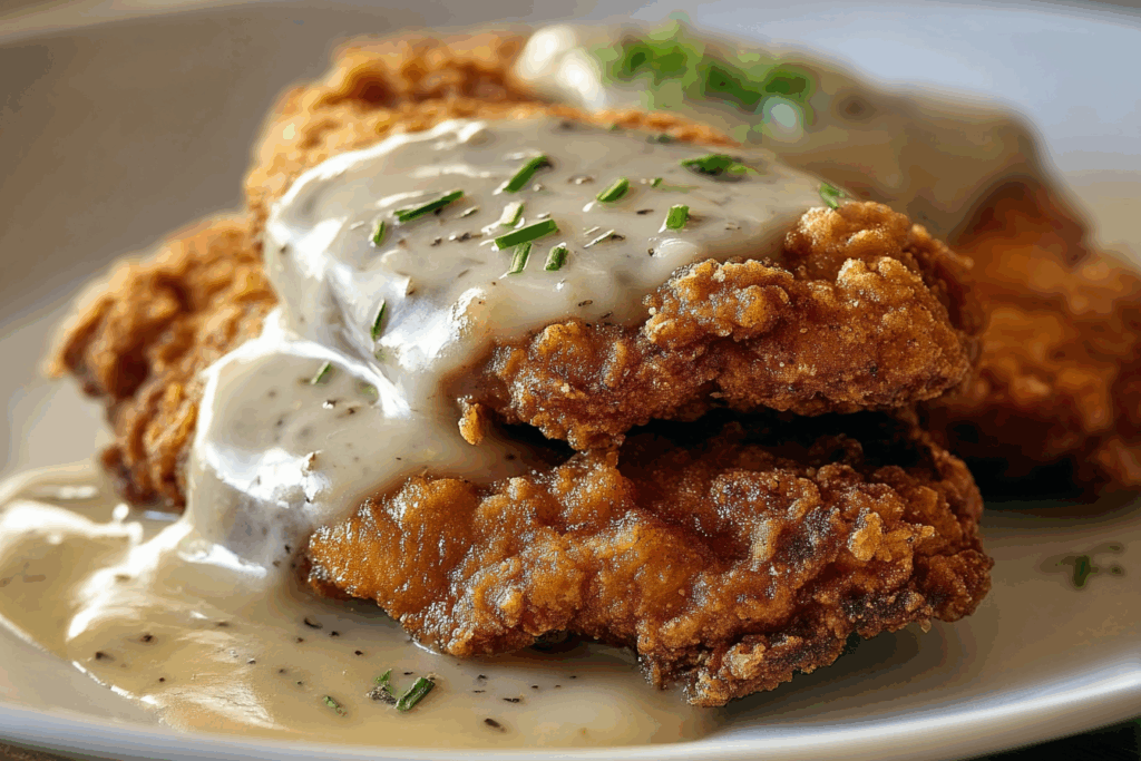 Crispy Buttermilk Chicken Fried Steak with Country Gravy