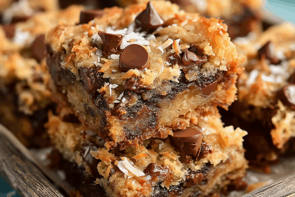 Coconut Toffee Chocolate Chip Cookie Bars