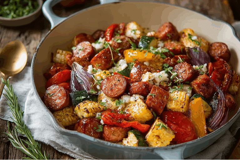 Summer Sausage Skillet with Andouille Sausage
