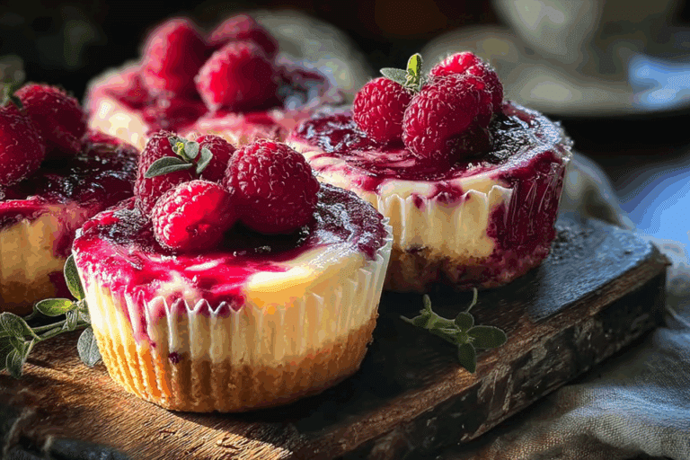Luscious Lemon Raspberry Swirl Cheesecake Cups