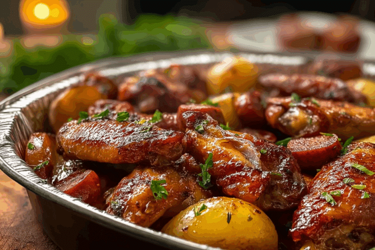 Chicken Wings and Sausage Boil