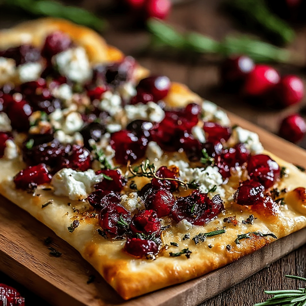 Roasted Cranberry and Goat Cheese Flatbread Recipe