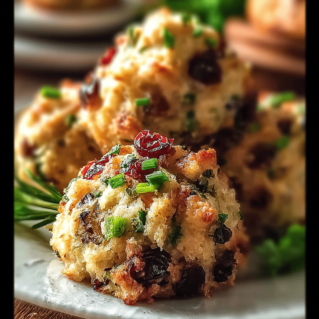 Cranberry Turkey Stuffing Balls