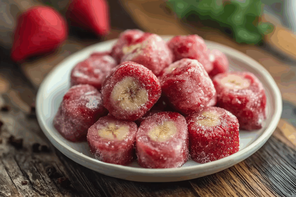 Frozen Strawberry Banana Bites for Dogs