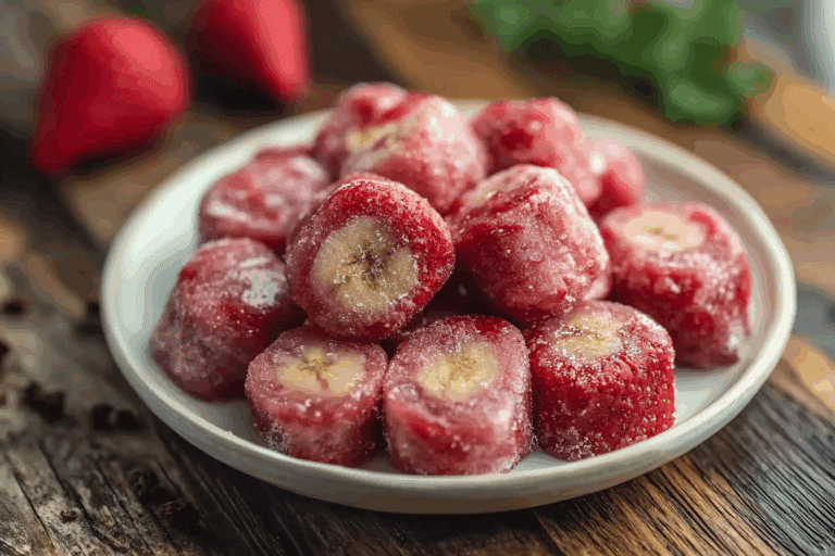 Frozen Strawberry Banana Bites for Dogs