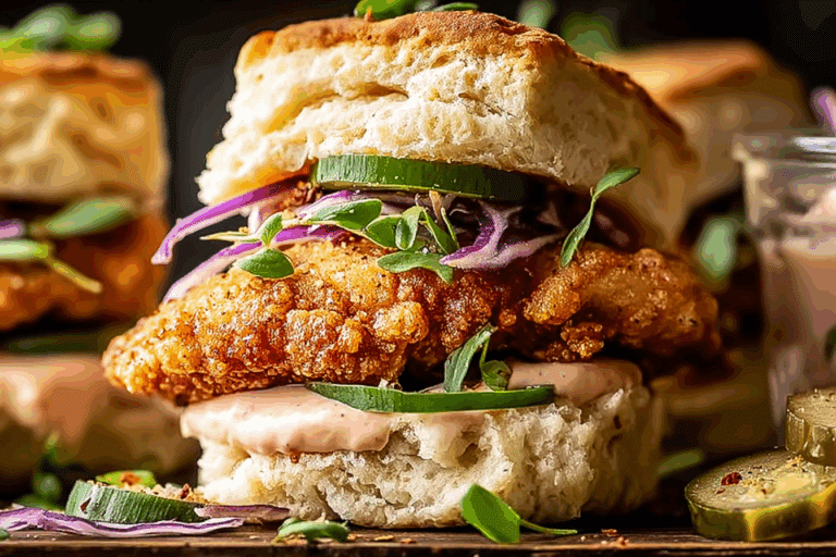 Pan Fried Chicken Biscuit Sliders