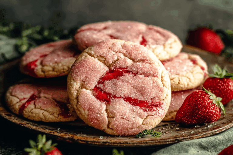 Double Strawberry Sugar Cookies