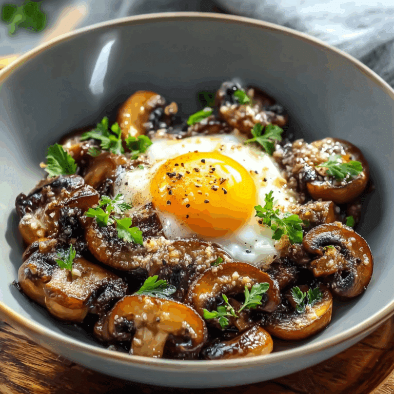 Pan-Fried Mushrooms with Miso and Egg Yolk
