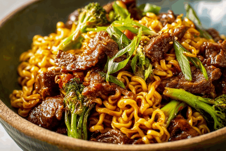 Honey Soy Crispy Beef and Noodles