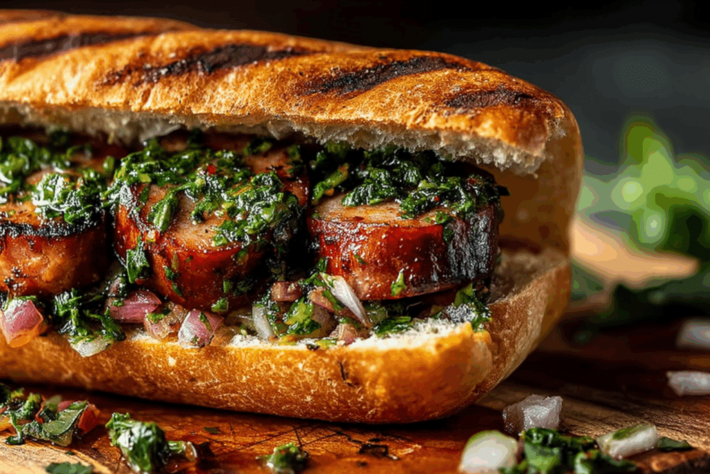 Smoked Sausage Chimichurri Sandwich