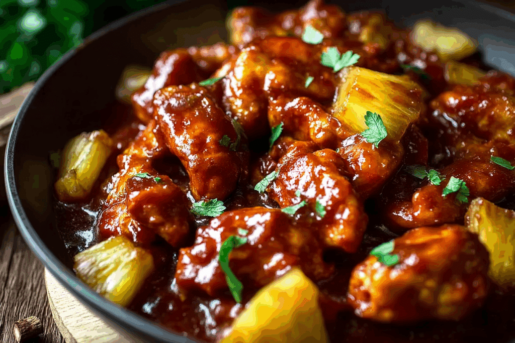 Crockpot Pineapple BBQ Chicken