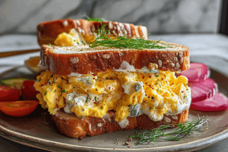 Spicy Cheddar & Cream Cheese Egg Sandwich