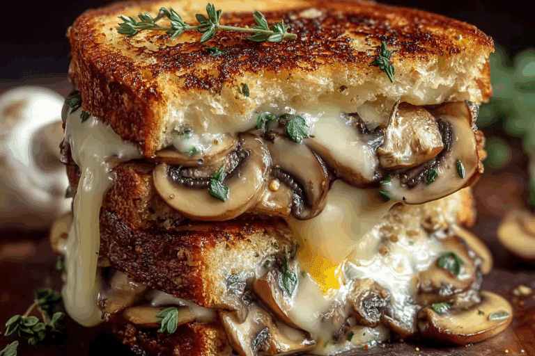 Mushroom Swiss Breakfast Grilled Cheese