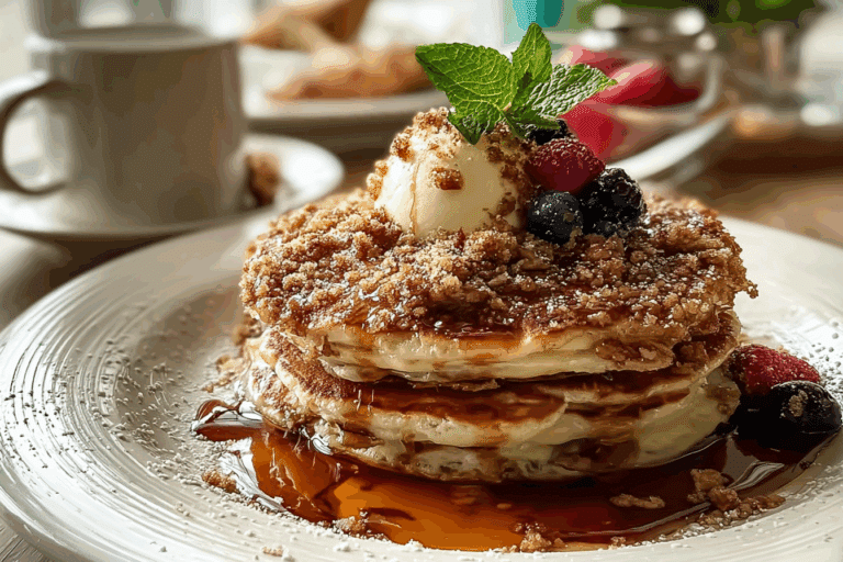 Brown Sugar & Cinnamon Streusel Pancakes
