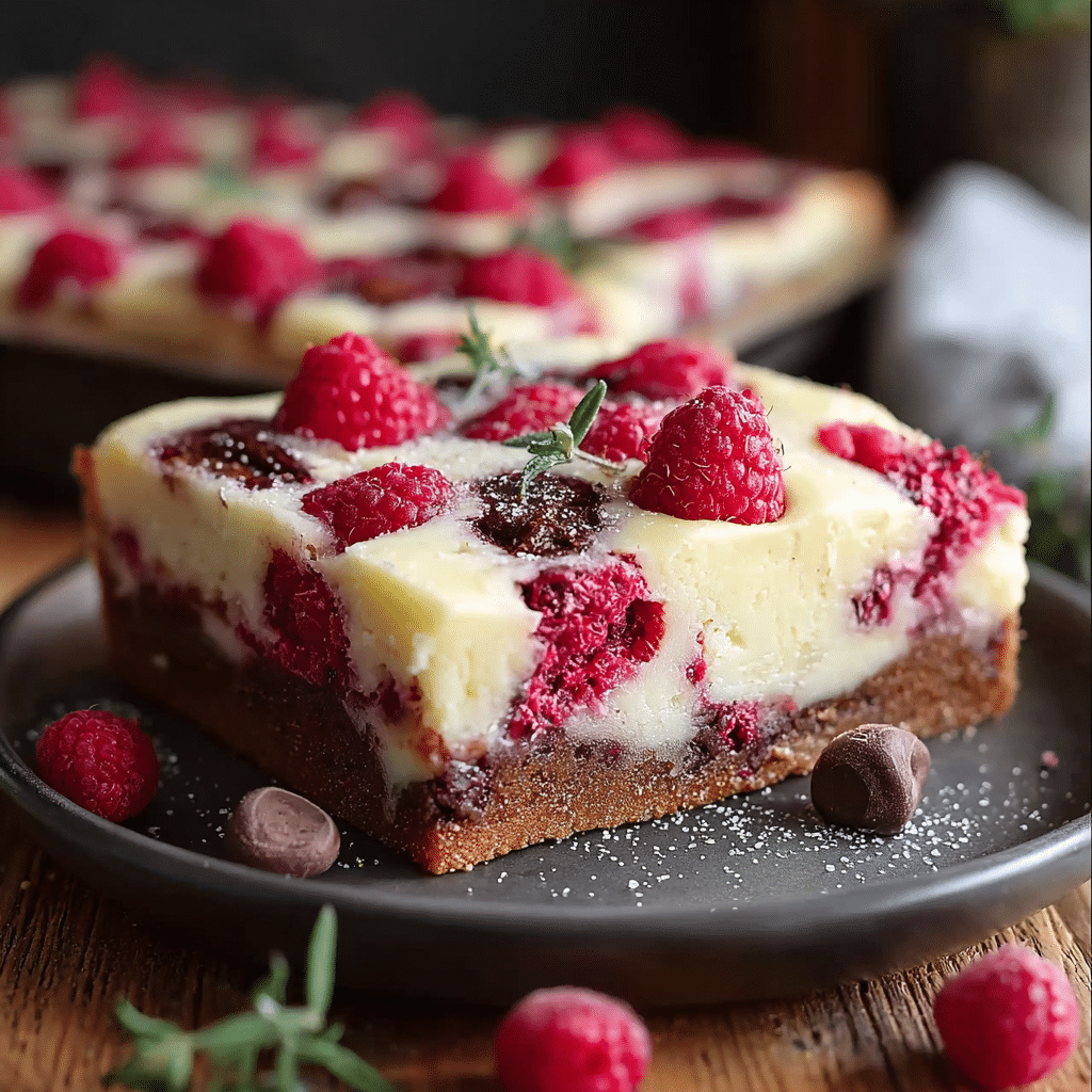 White Chocolate Raspberry Traybake