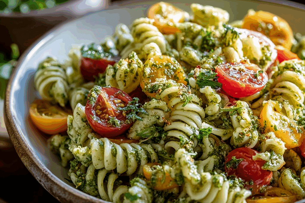 Holiday Pesto Pasta Salad