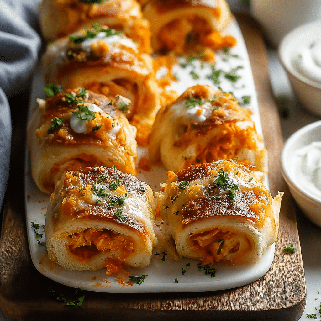 Buffalo Chicken-Stuffed Rolls