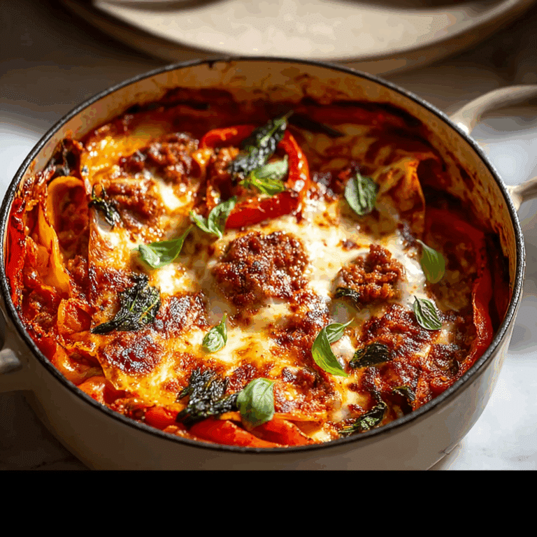One-Pan Sausage and Roasted Pepper Lasagne