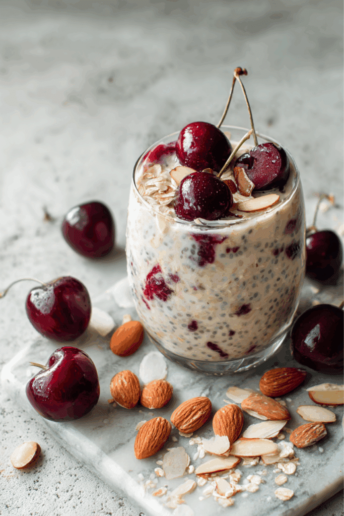 Berry Cherry Almond Overnight Oats