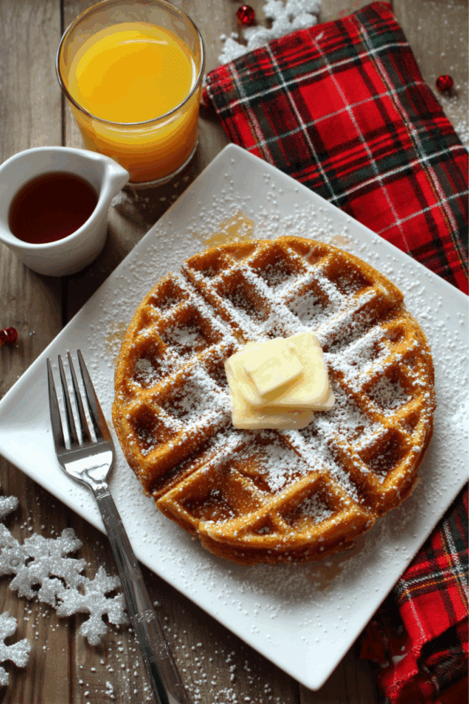 Easy Festive Gingerbread Waffles