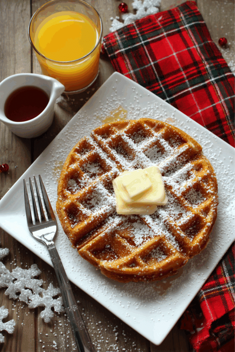 Easy Festive Gingerbread Waffles