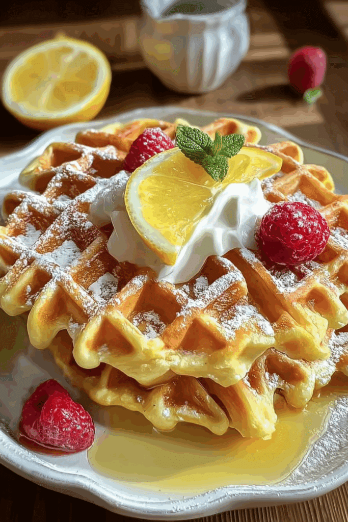 Lemon Pound Cake Waffles
