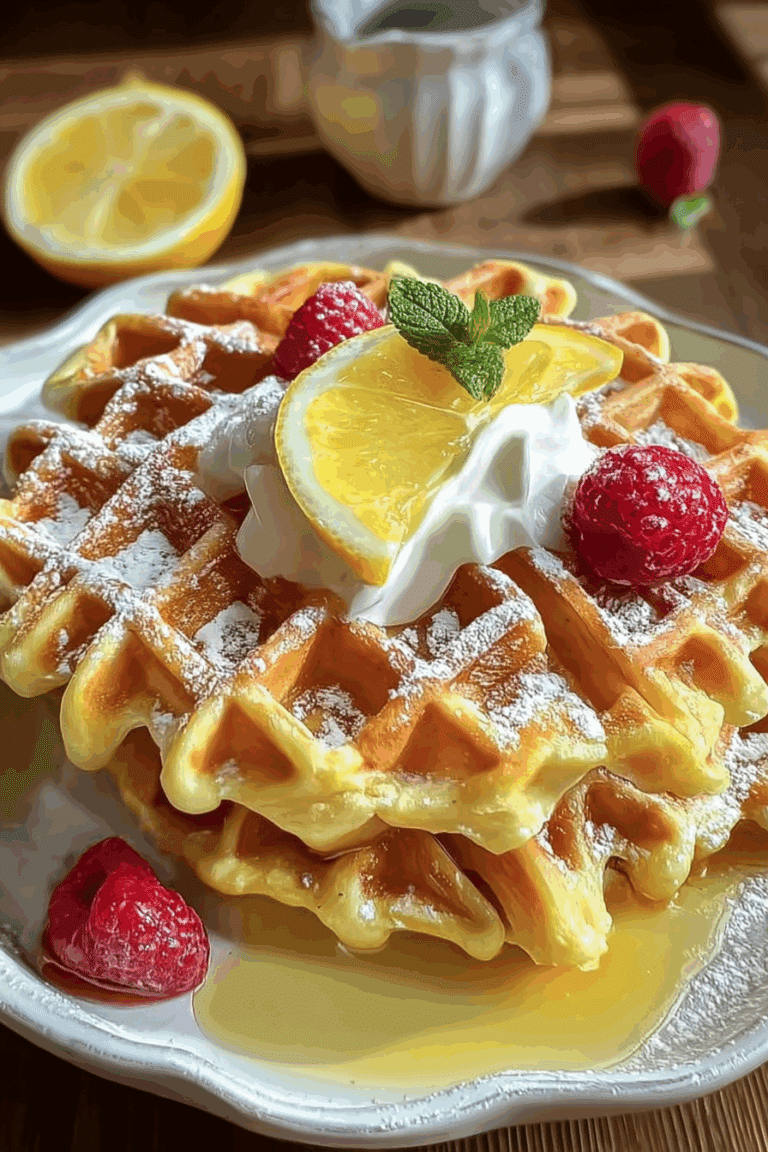 Lemon Pound Cake Waffles