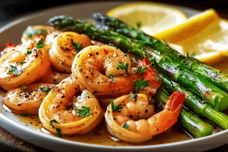 Lemon Garlic Shrimp and Asparagus
