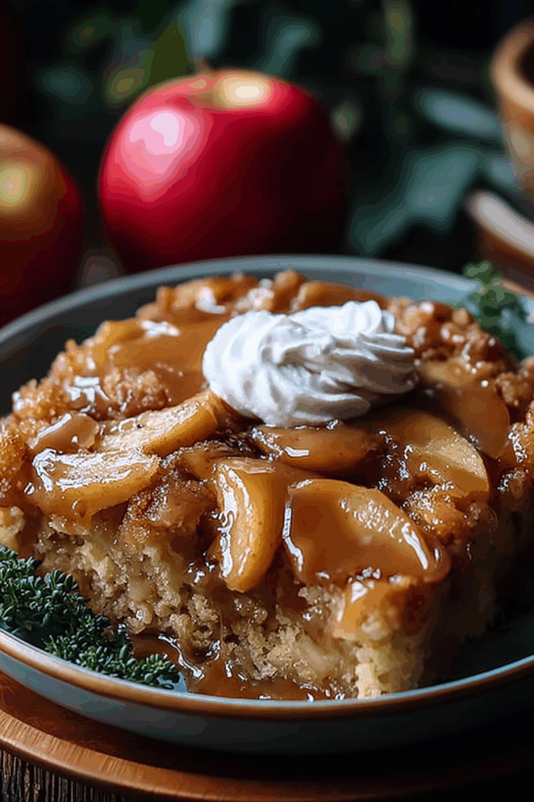 CARAMEL APPLE DUMP CAKE