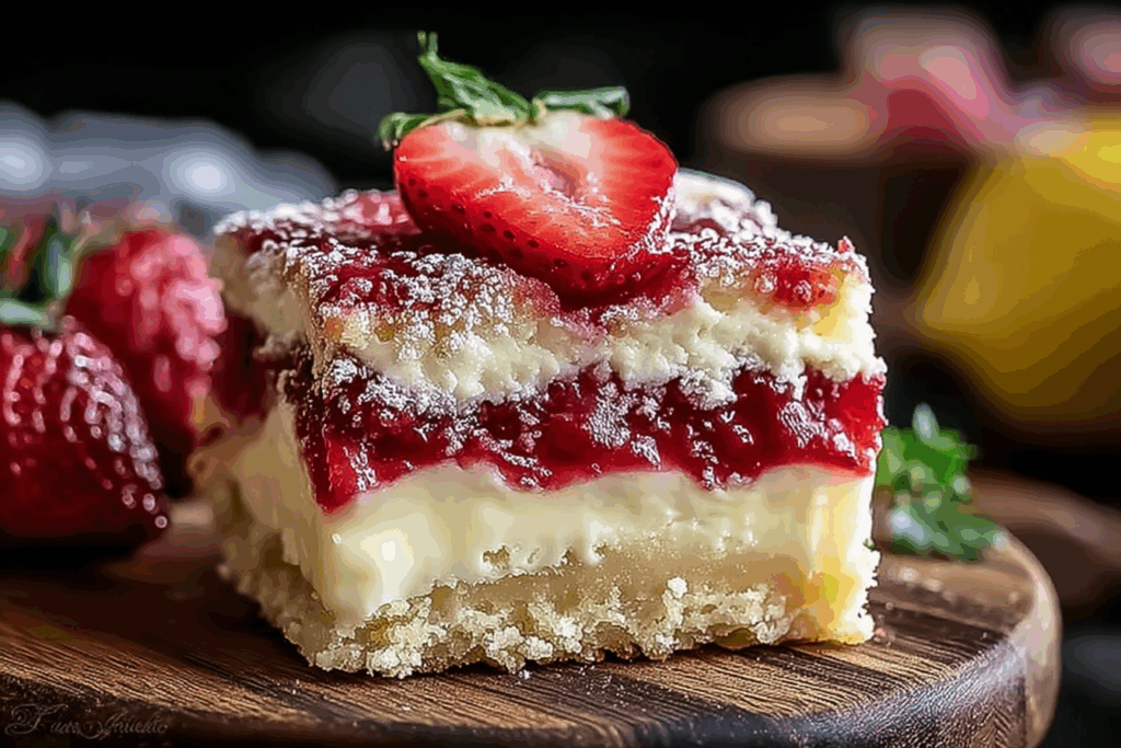 Strawberry Lemon Cheesecake Bars