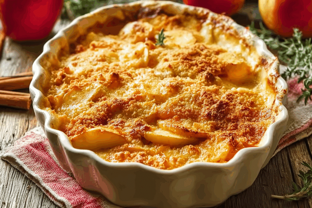 Old-Fashioned Apple and Cheese Casserole